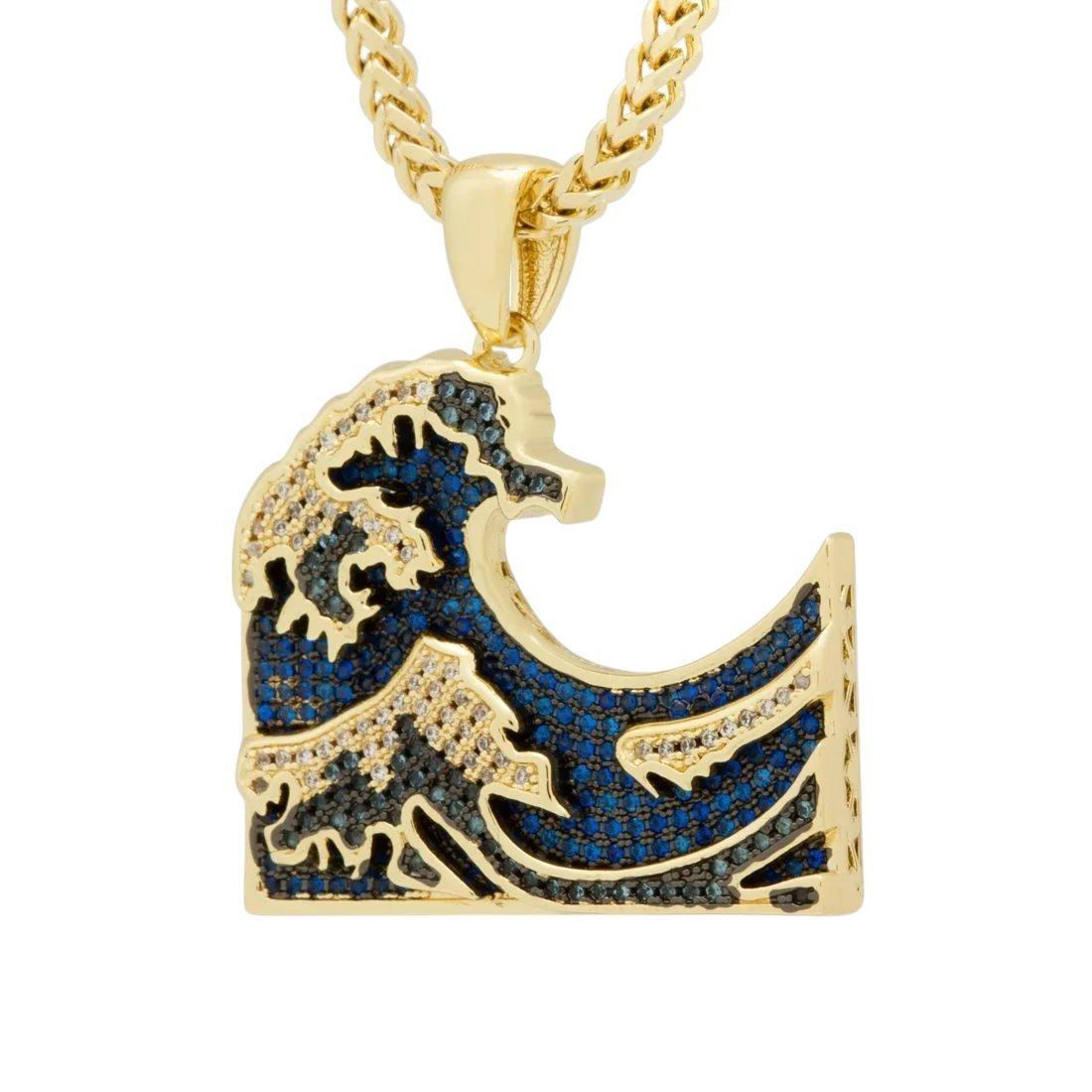 King Ice Great Wave Necklace - GOLD